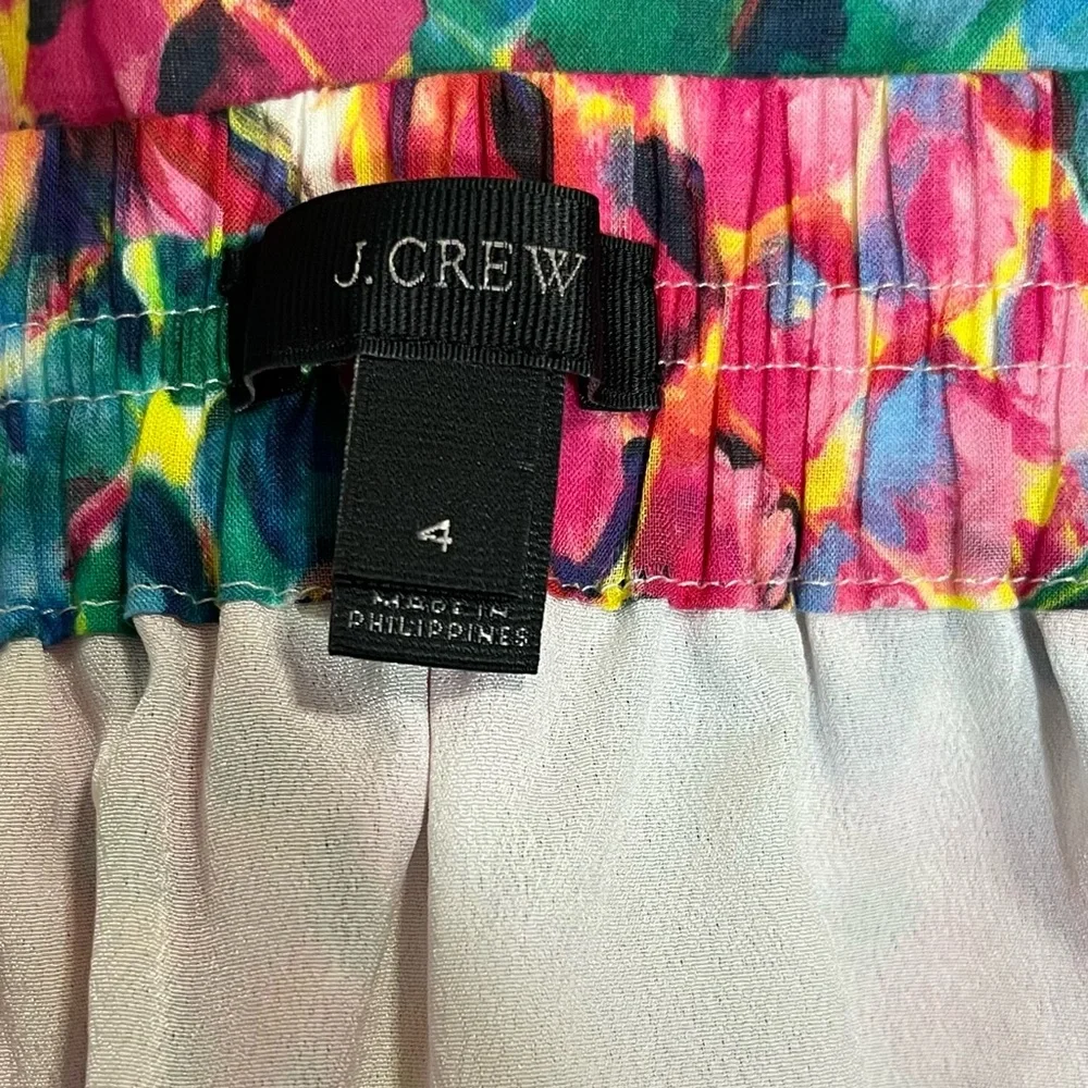 J.Crew A-Line Midi Skirt Ratti Painted Pink Pineapple Print Elastic Waist